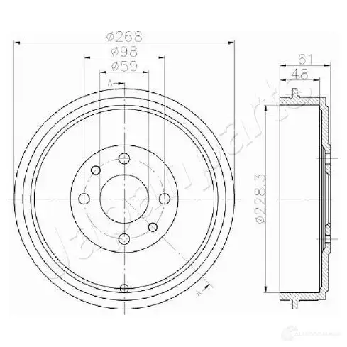 Тормозной барабан JAPANPARTS B 524O 1437474594 ta0613 изображение 0