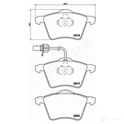 Тормозные колодки, комплект JAPANPARTS 1437477192 pa0314af EFQH G9 изображение 1