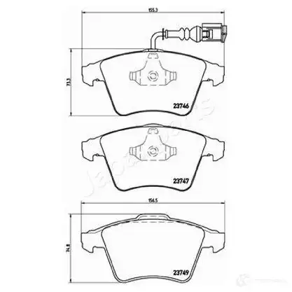 Тормозные колодки, комплект JAPANPARTS 1437476208 pa0954af N649J 87 изображение 1