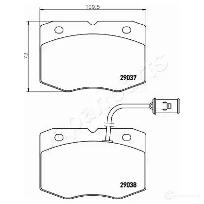 Тормозные колодки, комплект JAPANPARTS 1437476196 MH 3PUXN pa0234af изображение 1