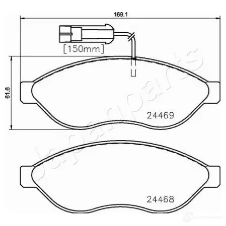 Тормозные колодки, комплект JAPANPARTS 1437476287 pa0655af 0VDB 9 изображение 1