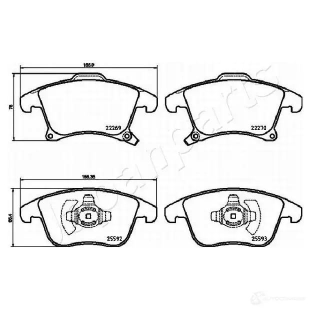 Тормозные колодки, комплект JAPANPARTS pa0311af 1437476210 XP 753 изображение 1