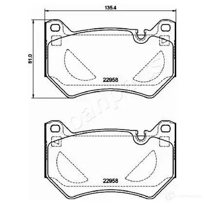 Тормозные колодки, комплект JAPANPARTS 98G N8QI 1438441007 pa0962af изображение 0