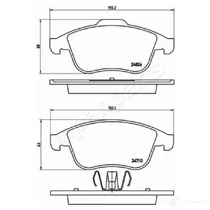 Тормозные колодки, комплект JAPANPARTS 348 18 1437477479 pa0710af изображение 1