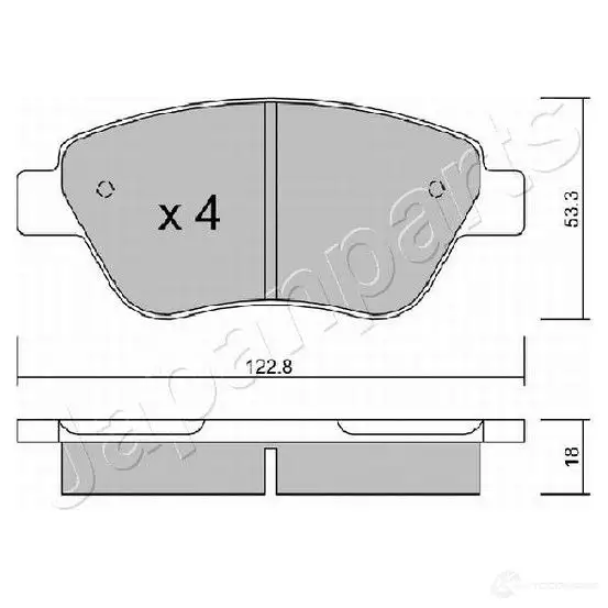 Тормозные колодки, комплект JAPANPARTS 1437477387 TKW U6I8 pa0248af изображение 1