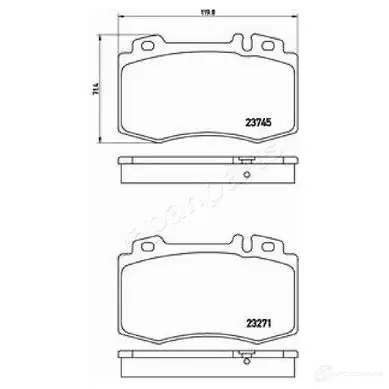 Тормозные колодки, комплект JAPANPARTS 1437476342 pa0510af HY R49Y изображение 1