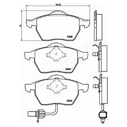Тормозные колодки, комплект JAPANPARTS pa0313af S68R5 U 1437477515 изображение 1