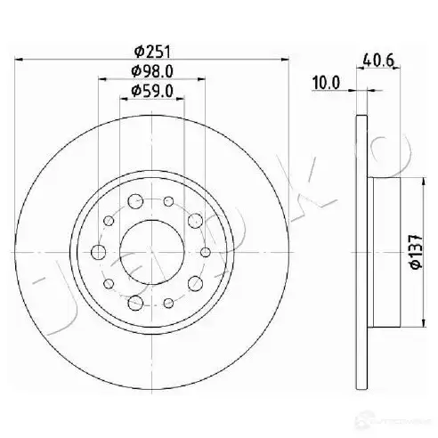 Тормозной диск JAPKO 610211 QSH XJ0A 1438335501 изображение 0