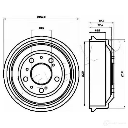Тормозной барабан JAPKO 1438361092 HUIY 0 560605 изображение 0