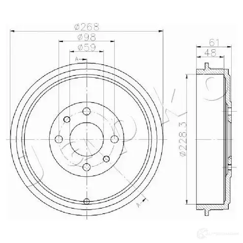 Тормозной барабан JAPKO 1438361285 SH31S 7 560613 изображение 0
