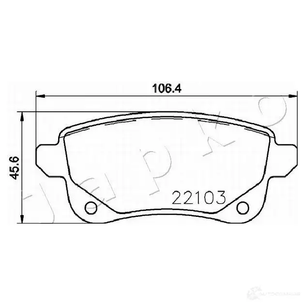 Тормозные колодки, комплект JAPKO 510704 1437520639 B WLPF изображение 1