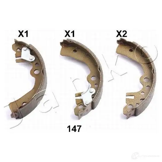 Барабанные тормозные колодки, комплект JAPKO X W9G25A 3236660 8033001925302 55147