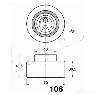 Натяжитель ремня ГРМ JAPKO 45106 BQ X04M 8033001564808 3234167 изображение 1