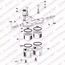 Корпус, фильтр очистки топлива DELPHI 932164 JKZOX 1 6300B040A 0SUKN5
