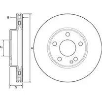 Тормозной диск DELPHI 935592 BG4554 28I3DV F изображение 0