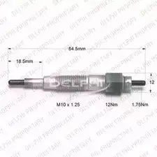 Свеча накала DELPHI 942783 HDS821 0 S8IV SDBLQ0