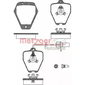 Тормозные колодки, дисковые, комплект METZGER 987027 21 452 21454 0508.22 изображение 0