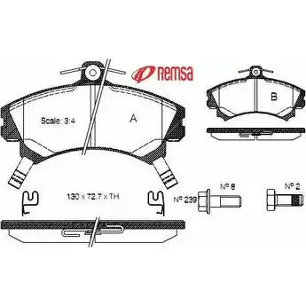 Тормозные колодки, дисковые, комплект METZGER 0590.02 M4O9I 987048 21 920 изображение 0