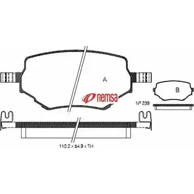Тормозные колодки, дисковые, комплект METZGER 987054 0594.02 2HKA07 233 14
