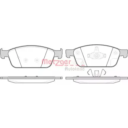 Тормозные колодки, дисковые, комплект METZGER 1510.10 257 36 997714 25737 изображение 0