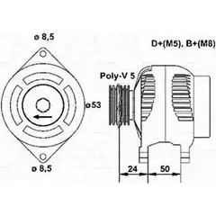 Генератор MAGNETI MARELLI 1016873 063321776010 633 21776 MAN1158