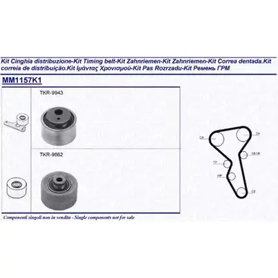 Комплект ремня ГРМ MAGNETI MARELLI 2DHSIQ 1024523 EX/MM1157 K1 341311571101