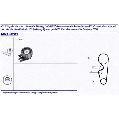 Комплект ремня ГРМ MAGNETI MARELLI EX/MM12 02K1 1024560 F01RMD 341312021101