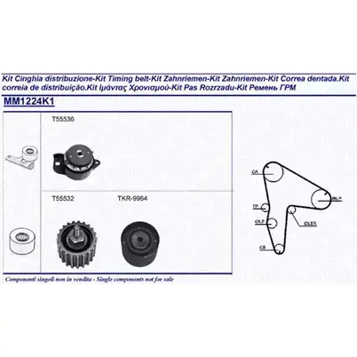 Комплект ремня ГРМ MAGNETI MARELLI 112P8 341312241101 1024571 EX/MM108 6K39 изображение 0