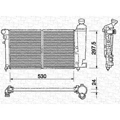 Радиатор охлаждения двигателя MAGNETI MARELLI BM3 72 1027357 WLP7IW 350213372000