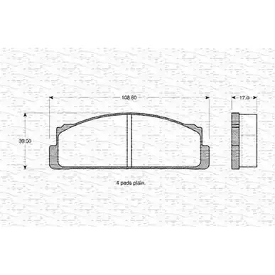 Тормозные колодки, дисковые, комплект MAGNETI MARELLI 1036291 363702160034 BP0034 2007 3 изображение 0