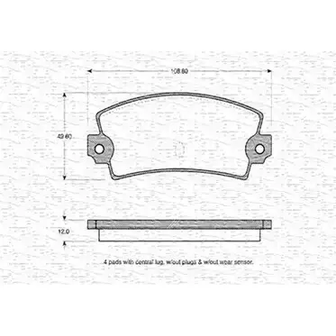 Тормозные колодки, дисковые, комплект MAGNETI MARELLI 363702160143 1036313 BP0143 2029 3 изображение 0