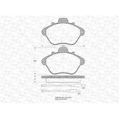Тормозные колодки, дисковые, комплект MAGNETI MARELLI 21298 1036361 2003 5 363702160241 изображение 0