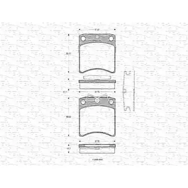 Тормозные колодки, дисковые, комплект MAGNETI MARELLI 206 52 363702160315 21634 1036403 изображение 0