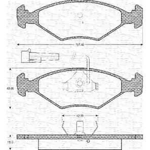 Тормозные колодки, дисковые, комплект MAGNETI MARELLI 1036407 BP0324 21 962 363702160324 изображение 0