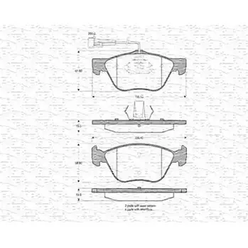 Тормозные колодки, дисковые, комплект MAGNETI MARELLI 1036427 BP0360 21 636 363702160360