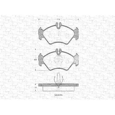 Тормозные колодки, дисковые, комплект MAGNETI MARELLI 216 21 363702160396 1036443 21622 изображение 0