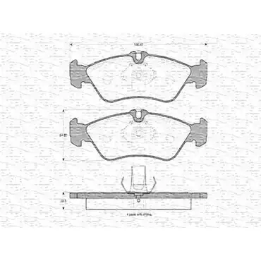 Тормозные колодки, дисковые, комплект MAGNETI MARELLI 2 1592 21593 363702160397 1036444 изображение 0