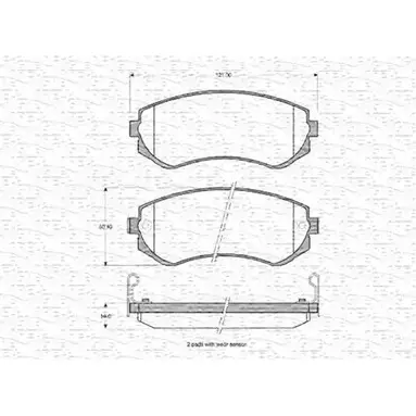 Тормозные колодки, дисковые, комплект MAGNETI MARELLI 363702160507 4NTZ4Q 1036471 B P0507 изображение 0