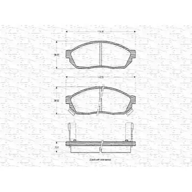 Тормозные колодки, дисковые, комплект MAGNETI MARELLI 363702160531 21325 211 11 1036479 изображение 0