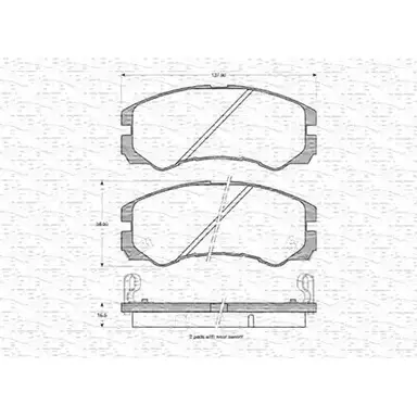 Тормозные колодки, дисковые, комплект MAGNETI MARELLI 363702160617 21846 1036538 2184 5