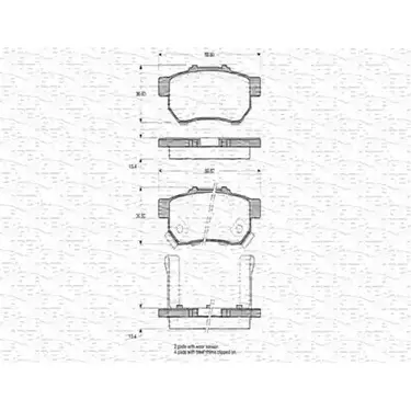 Тормозные колодки, дисковые, комплект MAGNETI MARELLI 1036602 BP07 84 363702160784 8VHVDQK изображение 0