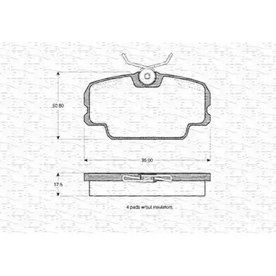 Тормозные колодки, дисковые, комплект MAGNETI MARELLI 20 749 363702160848 BP0848 1036628 изображение 0