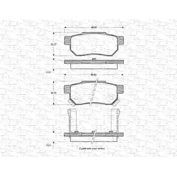 Тормозные колодки, дисковые, комплект MAGNETI MARELLI 363702160861 2131 2 21313 1036635 изображение 0