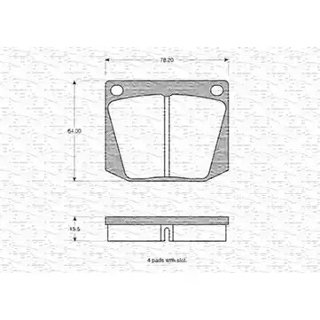 Тормозные колодки, дисковые, комплект MAGNETI MARELLI 2003 0 BP0864 363702160864 1036636 изображение 0