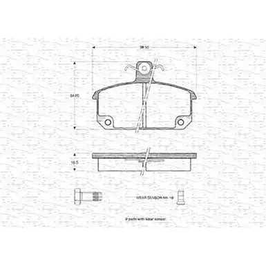 Тормозные колодки, дисковые, комплект MAGNETI MARELLI 2 0671 20672 1036638 363702160874 изображение 0