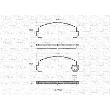 Тормозные колодки, дисковые, комплект MAGNETI MARELLI 363702160889 20550 205 49 1036643 изображение 0