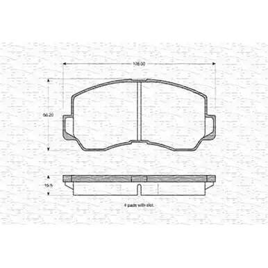 Тормозные колодки, дисковые, комплект MAGNETI MARELLI 363702160919 BP0919 1036654 2004 7 изображение 0