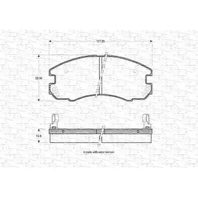 Тормозные колодки, дисковые, комплект MAGNETI MARELLI 2 1763 1036667 21764 363702160950 изображение 0