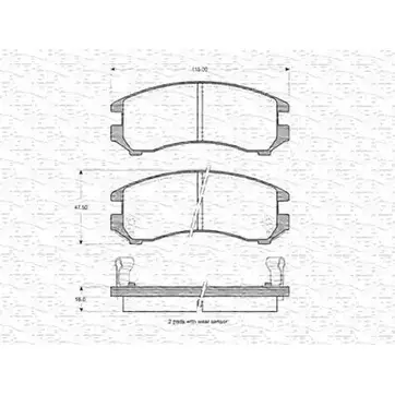 Тормозные колодки, дисковые, комплект MAGNETI MARELLI 1036671 21345 213 44 363702160963 изображение 0