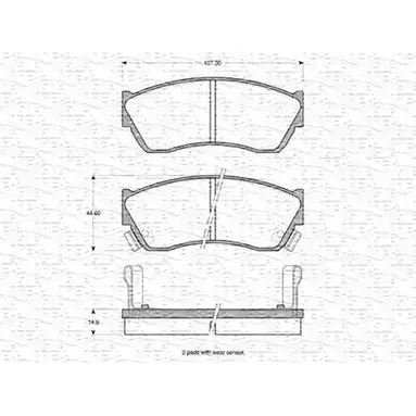 Тормозные колодки, дисковые, комплект MAGNETI MARELLI 1036672 21 333 363702160964 21334 изображение 0